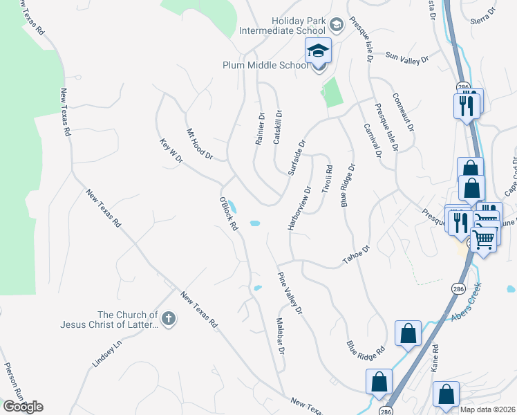 map of restaurants, bars, coffee shops, grocery stores, and more near 699 Surfside Drive in Pittsburgh