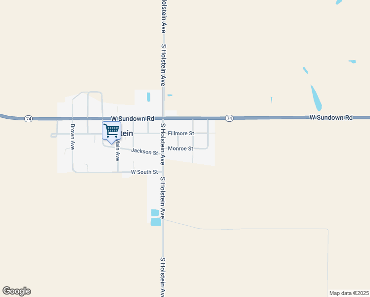 map of restaurants, bars, coffee shops, grocery stores, and more near Monroe Street in Holstein