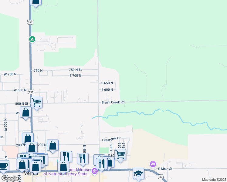 map of restaurants, bars, coffee shops, grocery stores, and more near 628 E 600 N in Vernal