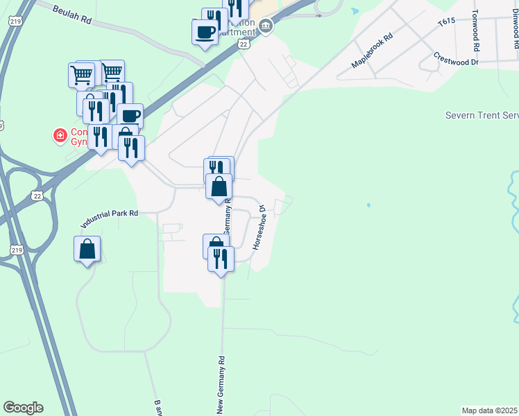 map of restaurants, bars, coffee shops, grocery stores, and more near 160-198 Short Dr in Ebensburg