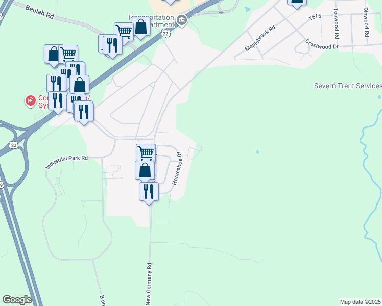 map of restaurants, bars, coffee shops, grocery stores, and more near 211 Jayco Drive in Ebensburg