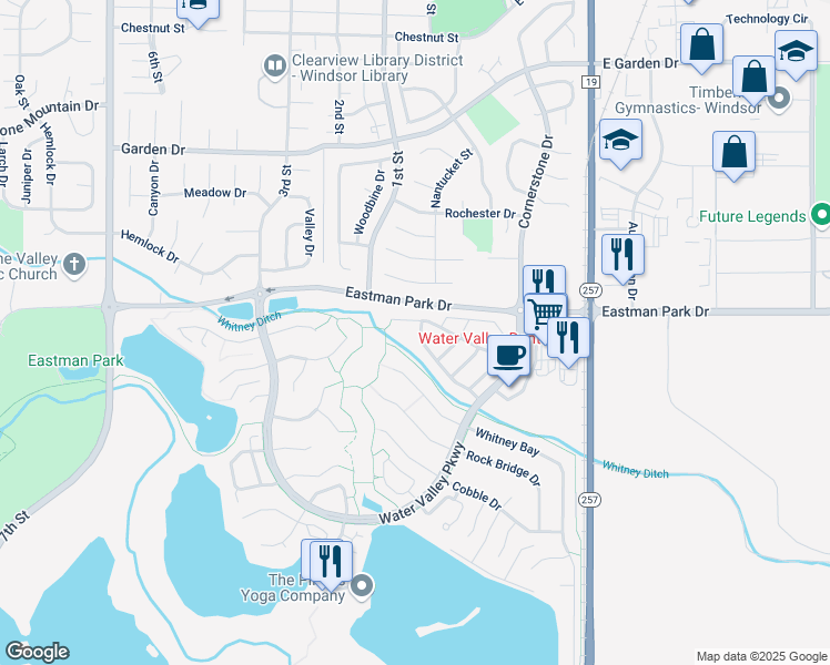 map of restaurants, bars, coffee shops, grocery stores, and more near 1354 Saginaw Pointe Drive in Windsor