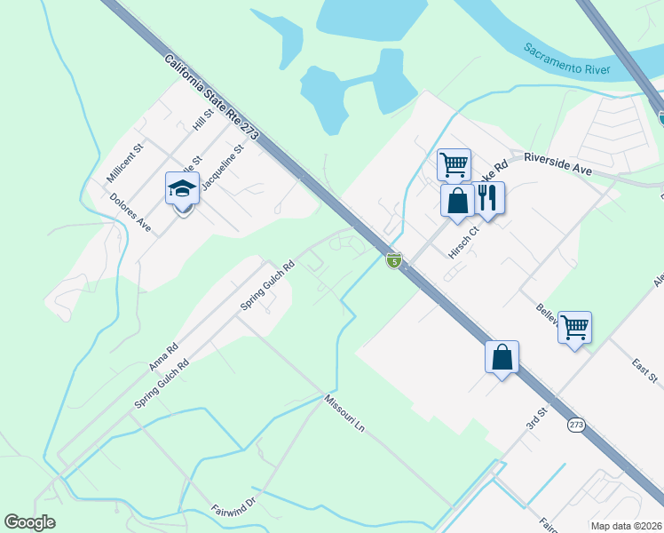 map of restaurants, bars, coffee shops, grocery stores, and more near 6069 Hornbeck Lane in Anderson