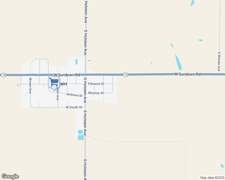 map of restaurants, bars, coffee shops, grocery stores, and more near Monroe Street in Holstein