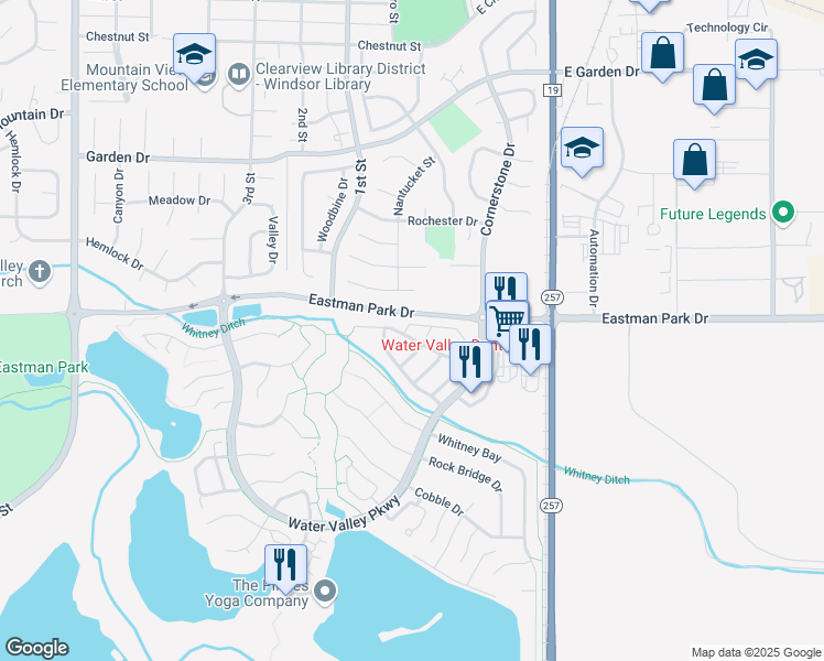 map of restaurants, bars, coffee shops, grocery stores, and more near 126 Beacon Way in Windsor