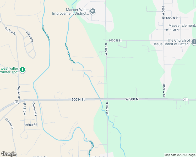 map of restaurants, bars, coffee shops, grocery stores, and more near 3573 West 700 North in Vernal