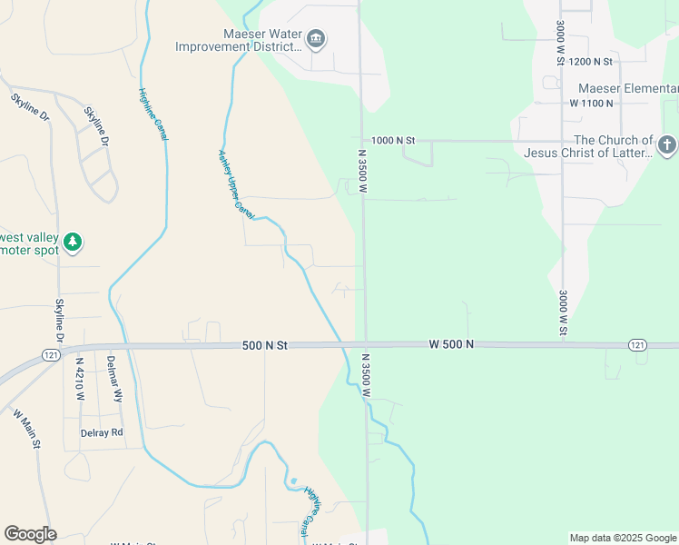 map of restaurants, bars, coffee shops, grocery stores, and more near 3559 West 700 North in Vernal