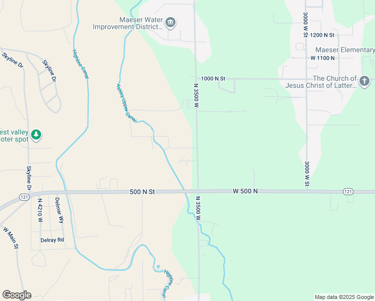 map of restaurants, bars, coffee shops, grocery stores, and more near 3543 West 700 North in Vernal