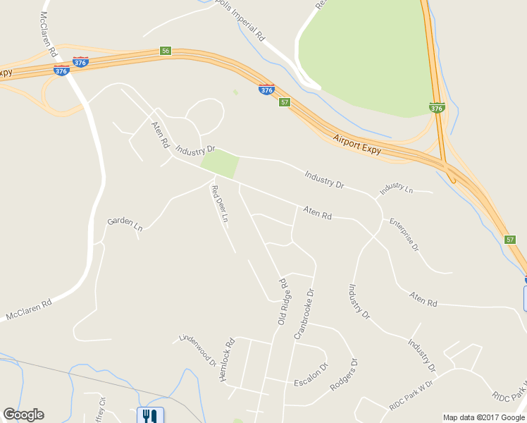 map of restaurants, bars, coffee shops, grocery stores, and more near 7 Peppertree Drive in Coraopolis