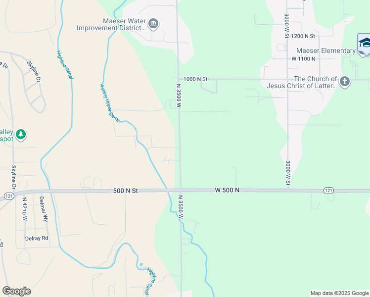 map of restaurants, bars, coffee shops, grocery stores, and more near 682 North 3500 West in Vernal