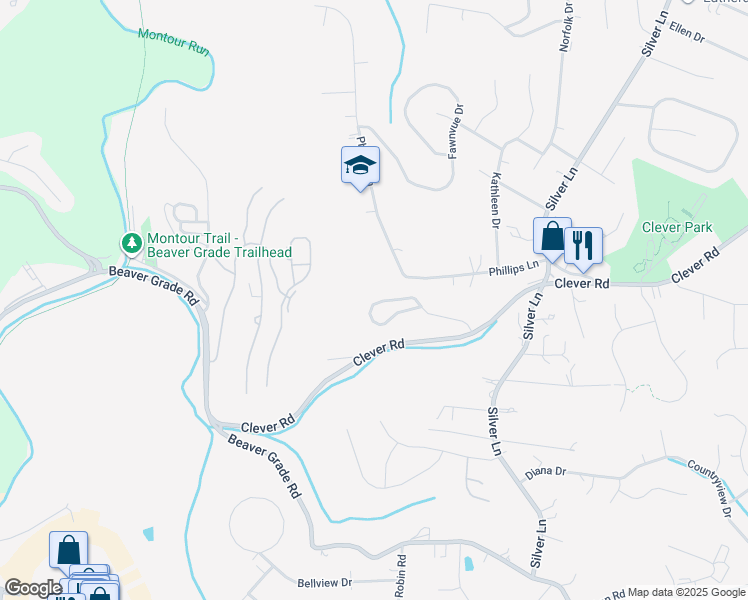 map of restaurants, bars, coffee shops, grocery stores, and more near 226 Grace Manor Drive in Coraopolis