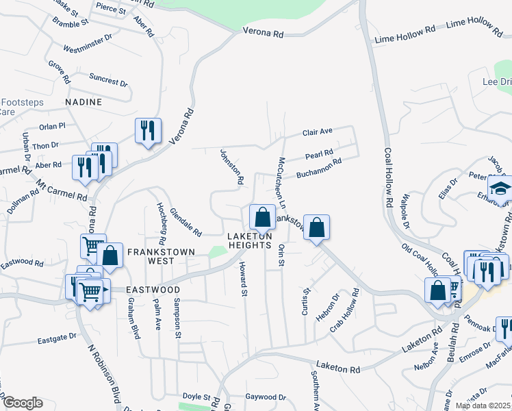 map of restaurants, bars, coffee shops, grocery stores, and more near 333 Bon Air Road in Pittsburgh