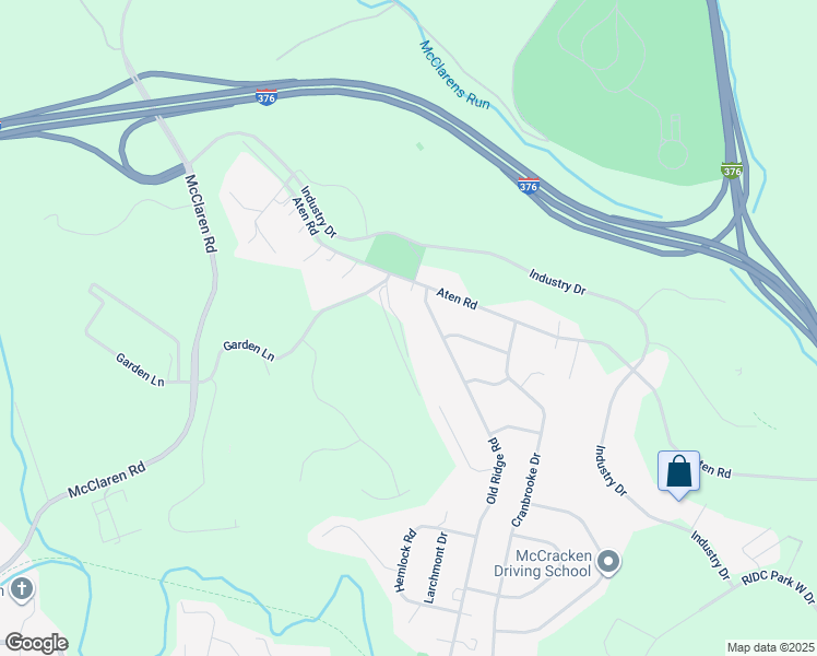 map of restaurants, bars, coffee shops, grocery stores, and more near 111 Old Ridge Road in Coraopolis