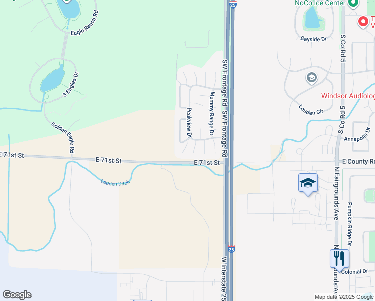 map of restaurants, bars, coffee shops, grocery stores, and more near 8512 Alice Court in Fort Collins