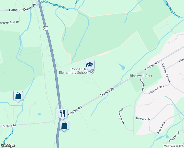 map of restaurants, bars, coffee shops, grocery stores, and more near 100 Everitts Road in Raritan Township