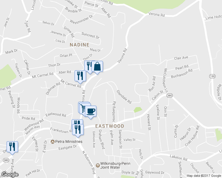 map of restaurants, bars, coffee shops, grocery stores, and more near 9209 Florida Avenue in Pittsburgh
