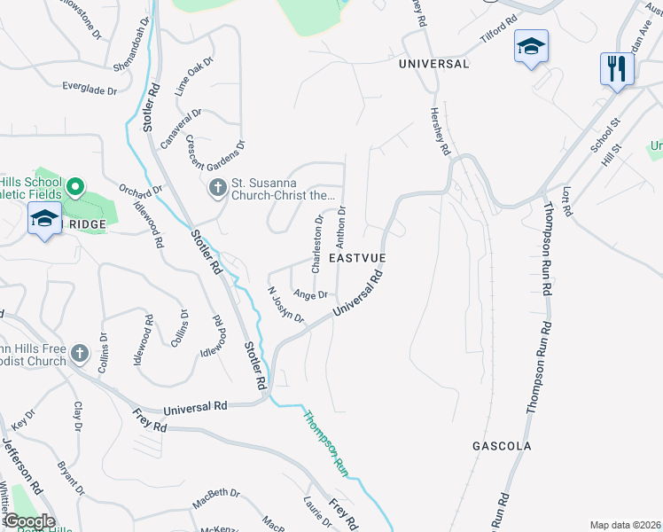 map of restaurants, bars, coffee shops, grocery stores, and more near 160 Anthon Dr in Pittsburgh