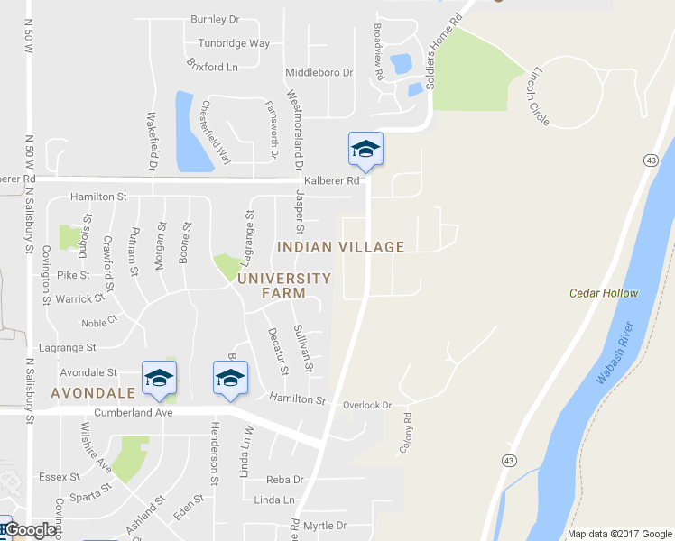 map of restaurants, bars, coffee shops, grocery stores, and more near 133 Prophet Drive in West Lafayette