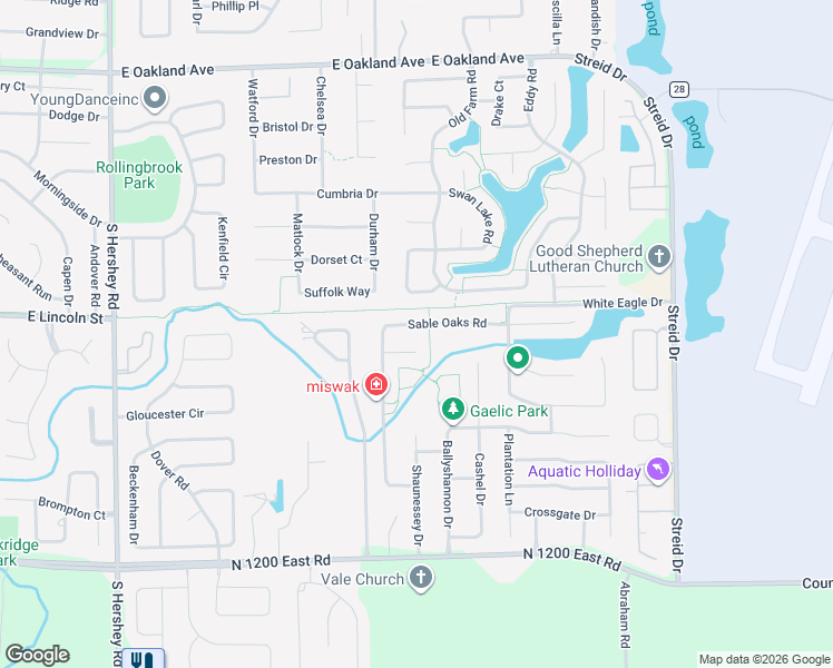 map of restaurants, bars, coffee shops, grocery stores, and more near 3007 Sable Oaks Road in Bloomington
