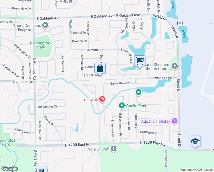 map of restaurants, bars, coffee shops, grocery stores, and more near 3007 Sable Oaks Road in Bloomington