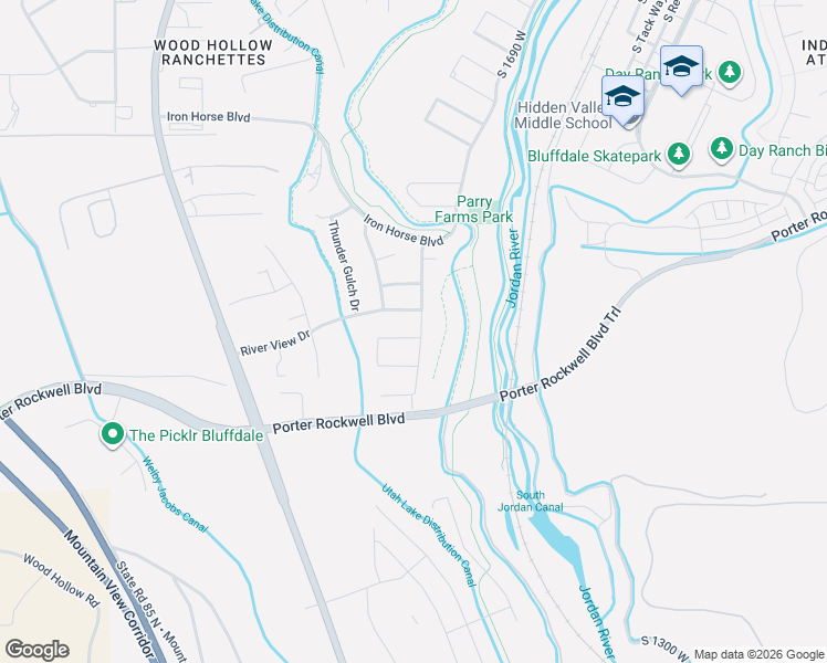 map of restaurants, bars, coffee shops, grocery stores, and more near 1698 Gun Stock Drive in Bluffdale
