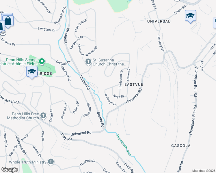 map of restaurants, bars, coffee shops, grocery stores, and more near 28 North Joslyn Drive in Pittsburgh