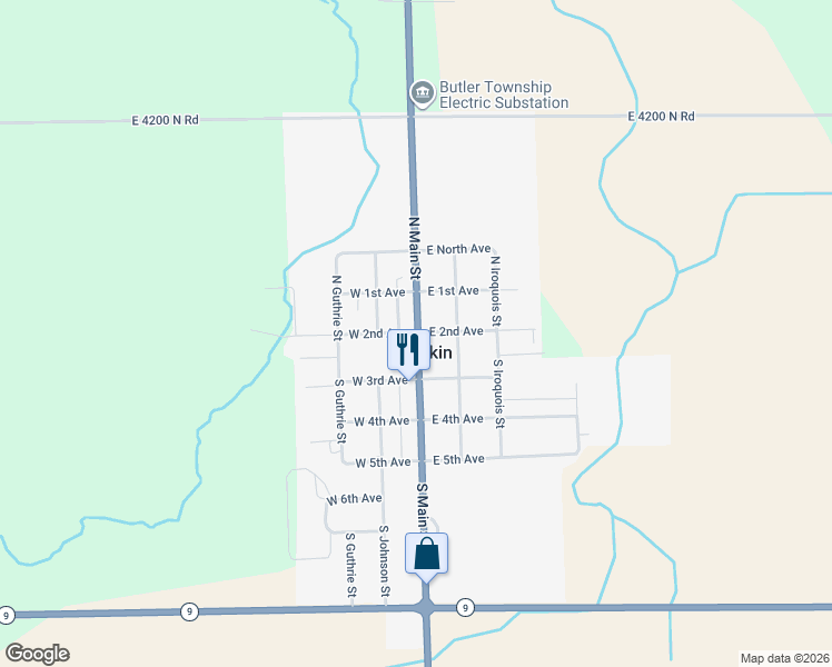 map of restaurants, bars, coffee shops, grocery stores, and more near in Rankin