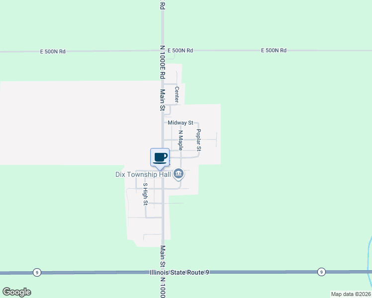 map of restaurants, bars, coffee shops, grocery stores, and more near 215 North Maple in Elliott