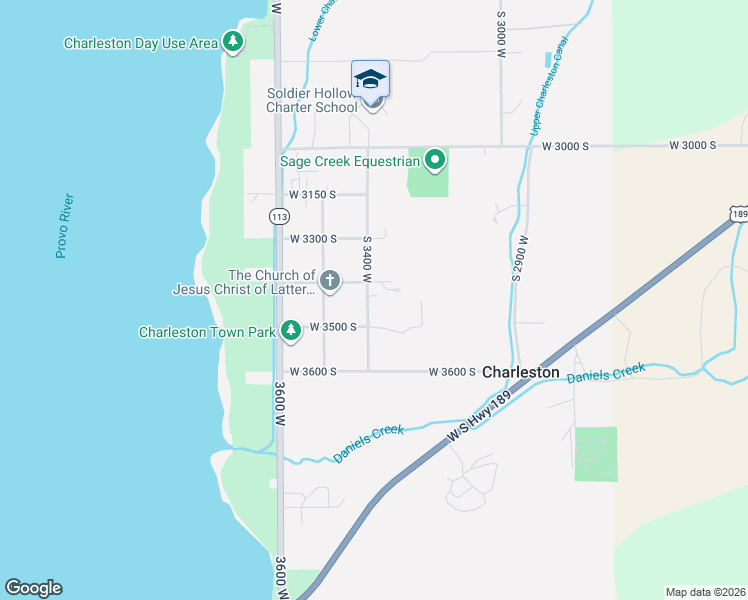 map of restaurants, bars, coffee shops, grocery stores, and more near 3435 South 3400 West in Heber City