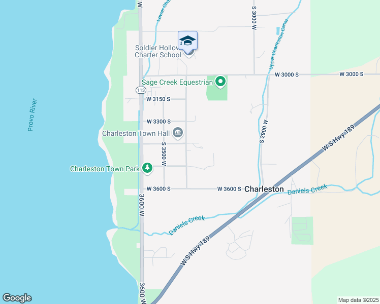 map of restaurants, bars, coffee shops, grocery stores, and more near 3435 South 3400 West in Heber City