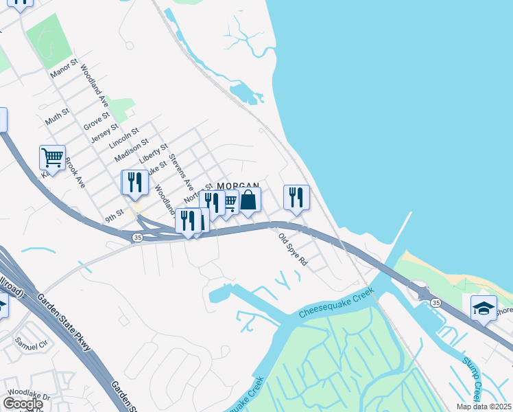 map of restaurants, bars, coffee shops, grocery stores, and more near in 