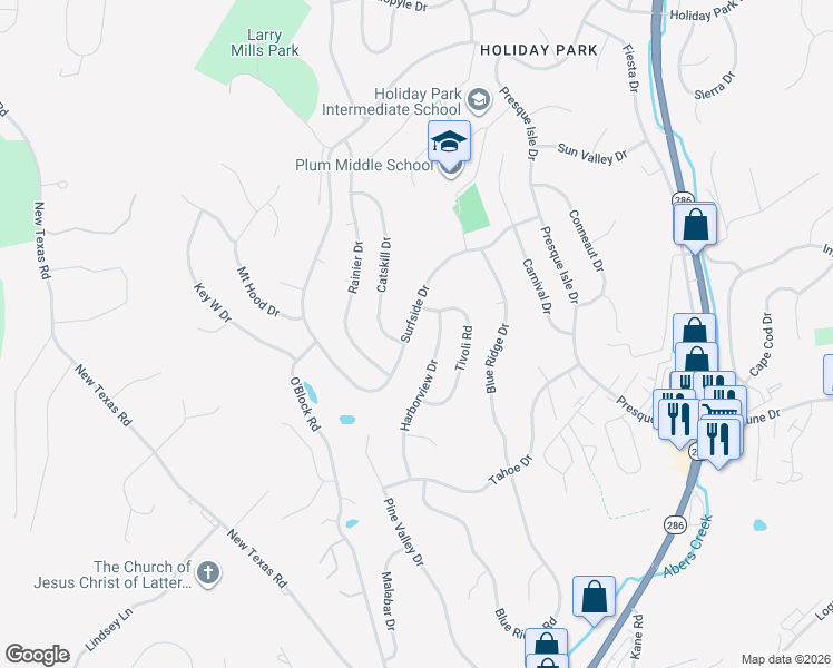 map of restaurants, bars, coffee shops, grocery stores, and more near 614 Harborview Drive in Pittsburgh