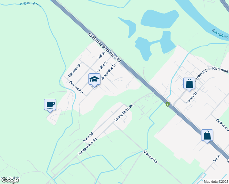 map of restaurants, bars, coffee shops, grocery stores, and more near 19562 Anna Road in Anderson