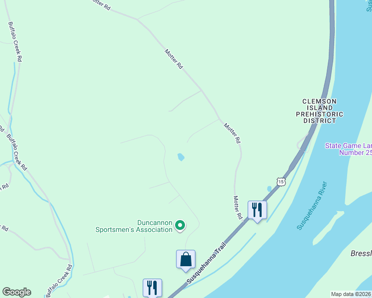 map of restaurants, bars, coffee shops, grocery stores, and more near 9 Bixler Lane in Duncannon