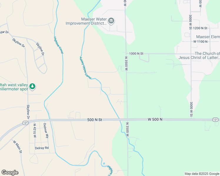 map of restaurants, bars, coffee shops, grocery stores, and more near 4108 West 700 North in Vernal
