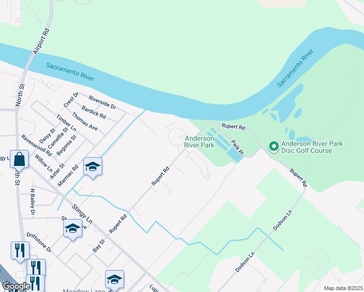 map of restaurants, bars, coffee shops, grocery stores, and more near 3190 Cindy Circle in Anderson