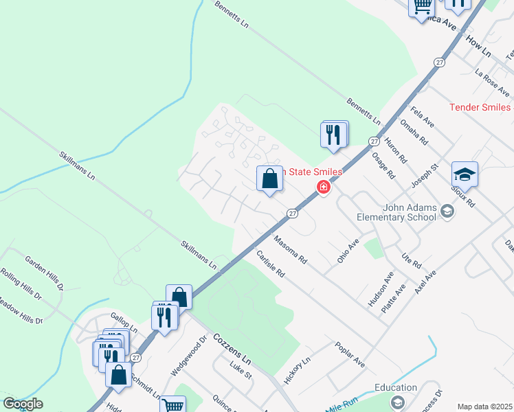 map of restaurants, bars, coffee shops, grocery stores, and more near 1709 New Jersey 27 in Franklin Township