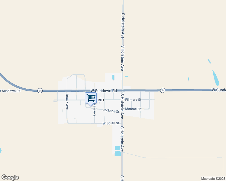 map of restaurants, bars, coffee shops, grocery stores, and more near 17696 West Sundown Road in Holstein