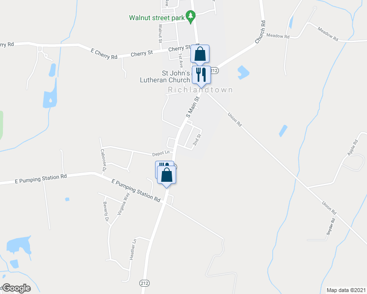 map of restaurants, bars, coffee shops, grocery stores, and more near 162 Maple Street in Richlandtown
