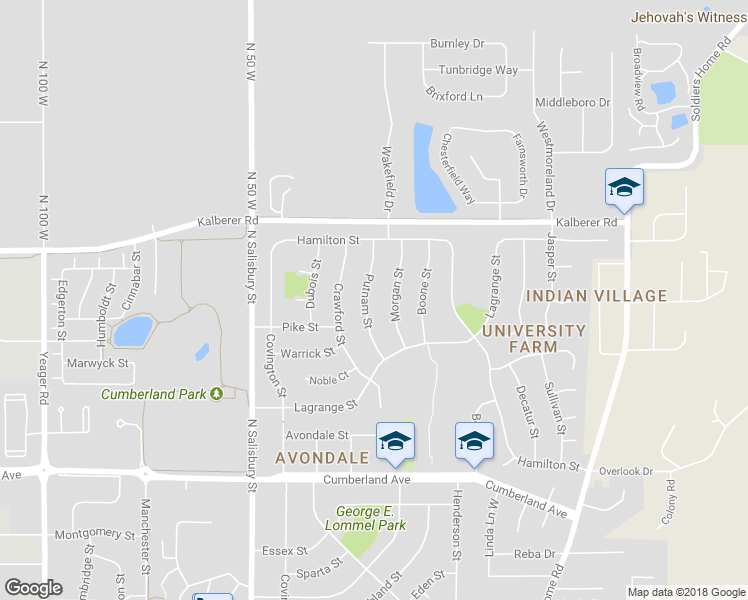 map of restaurants, bars, coffee shops, grocery stores, and more near 3374 Putnam Street in West Lafayette