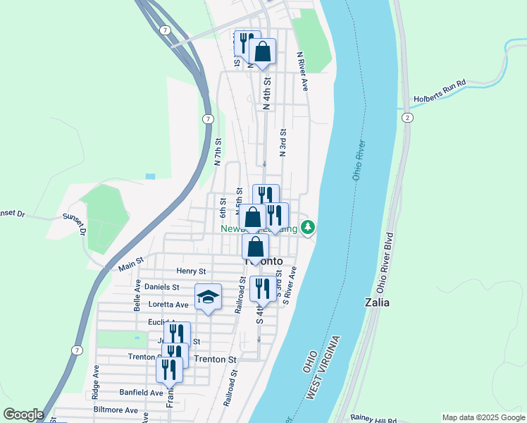 map of restaurants, bars, coffee shops, grocery stores, and more near 309 North 4th Street in Toronto
