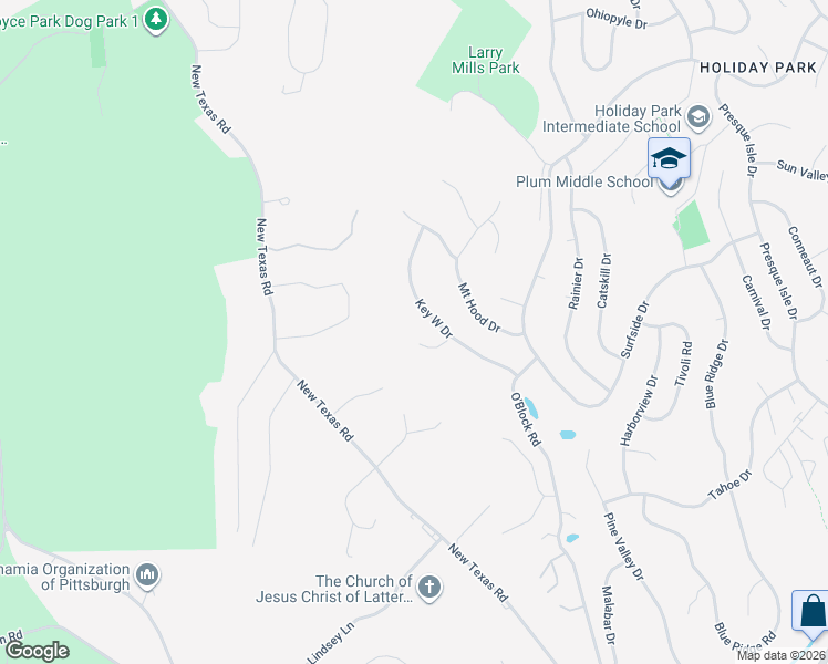 map of restaurants, bars, coffee shops, grocery stores, and more near 917 Key West Drive in Pittsburgh