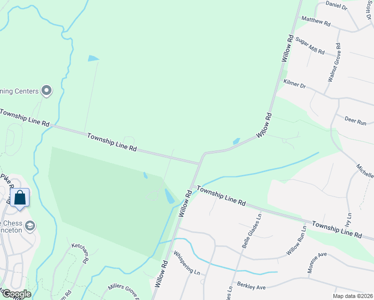 map of restaurants, bars, coffee shops, grocery stores, and more near 200 Willow Road in Somerset County