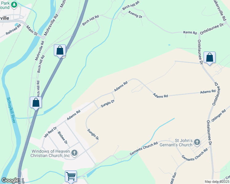 map of restaurants, bars, coffee shops, grocery stores, and more near 190 Ida Red Drive in Leesport