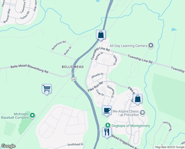 map of restaurants, bars, coffee shops, grocery stores, and more near 202 Rip Van Dam Court in Montgomery