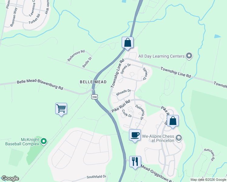 map of restaurants, bars, coffee shops, grocery stores, and more near 207 Rip Van Dam Court in Montgomery