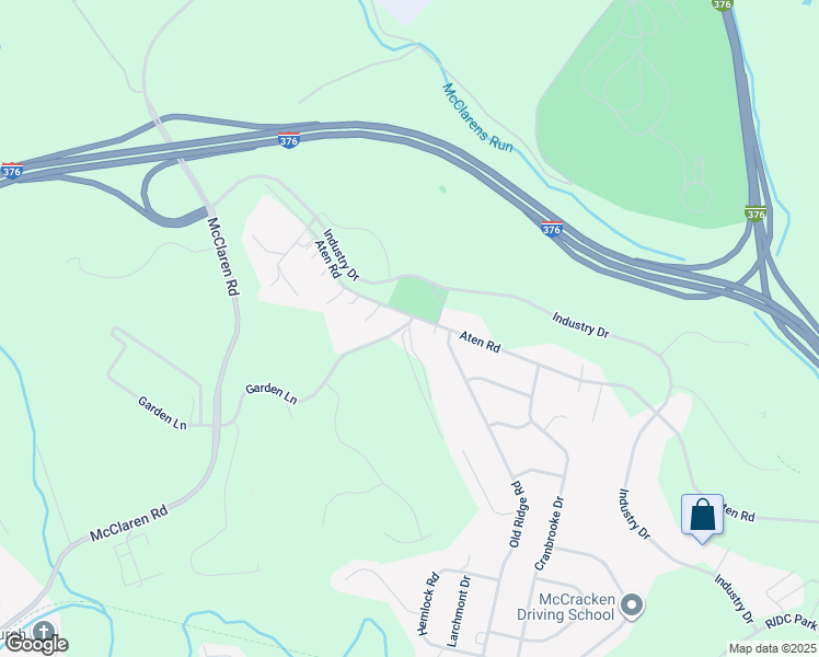 map of restaurants, bars, coffee shops, grocery stores, and more near 803 Red Deer Lane in Coraopolis