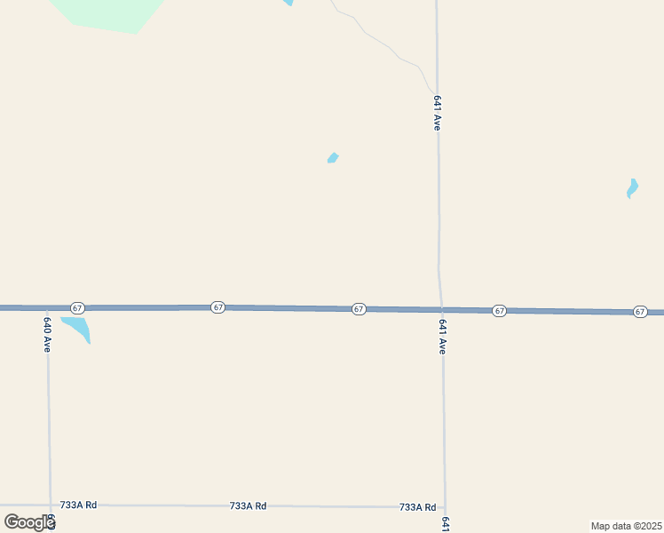 map of restaurants, bars, coffee shops, grocery stores, and more near 64070 Nebraska 67 in Auburn