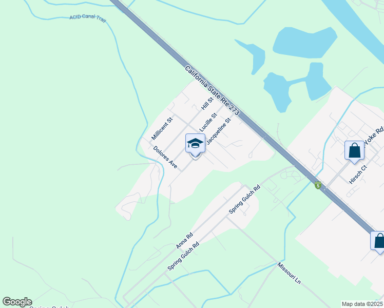 map of restaurants, bars, coffee shops, grocery stores, and more near 19436 Jacqueline Street in Anderson