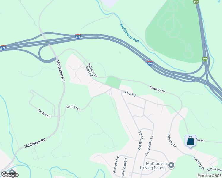 map of restaurants, bars, coffee shops, grocery stores, and more near 202 Red Deer Lane in Coraopolis
